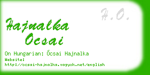 hajnalka ocsai business card